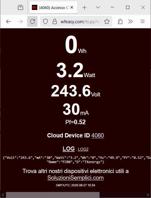 consumo elettrico da remoto