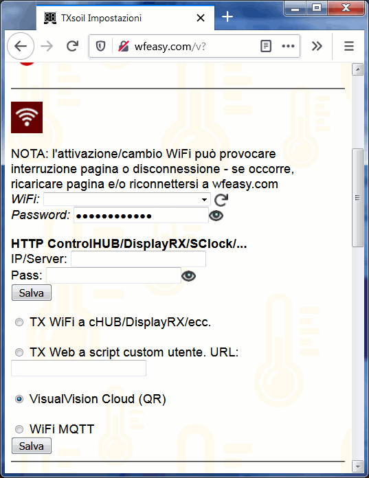 WiFi trasmissione umidit� remoto