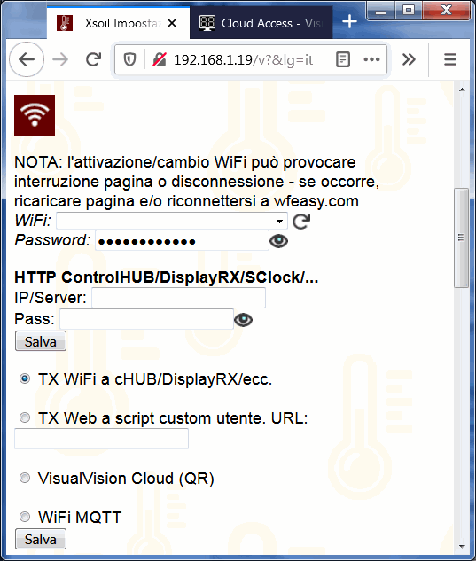 trasmetti umidit� terreno WIFI