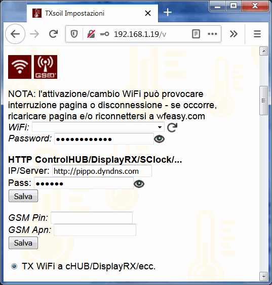 trasmetti umidit� terreno GSM