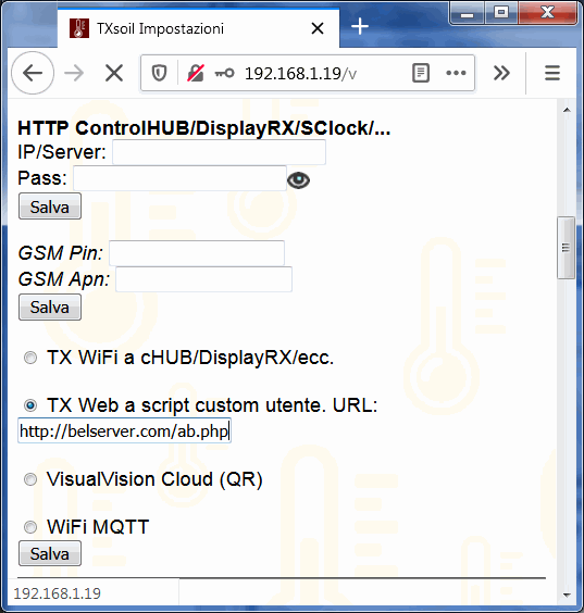 umidit� terreno a server WEB GSM